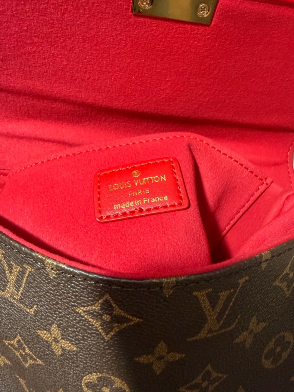 Louis Vuitton Red Top Handle Satchel with Monogram Canvas - Picture 4 of 5